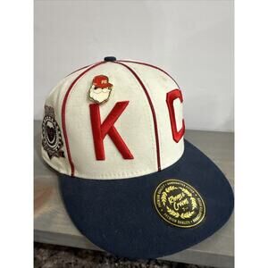 Kansas City Monarchs Hat Cap 1942 Negro Leagues NLB Fitted 7 1/8 Rings & Crwns